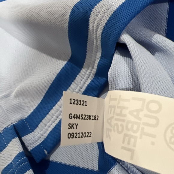 G/FORE Mens Golf Offset Multi Stripe Polo S/S Shirt Blue Size Small New With Tag - Picture 10 of 12